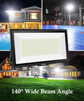 Collage of outdoor spaces illuminated by 600W LED Flood Light IP66 Waterproof with Plug 6000K Daylight White 60000LM