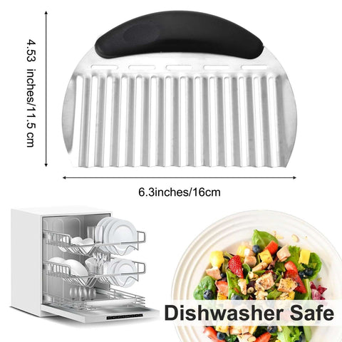 YBEATY 2-pack stainless steel crinkle cutter with black ergonomic handle, 6.3-inch length.