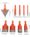 Premium 9pc Hole Saw Kit For Ceramic Tile Granite Marble Drilling 1/4 To 1-3/8 Inch Vacuum Brazed Chamfer Bit Snap Design With Cooling Sponge And Storage Box You Will Love. size chart of diamond hole saw bits, 6mm to 35mm