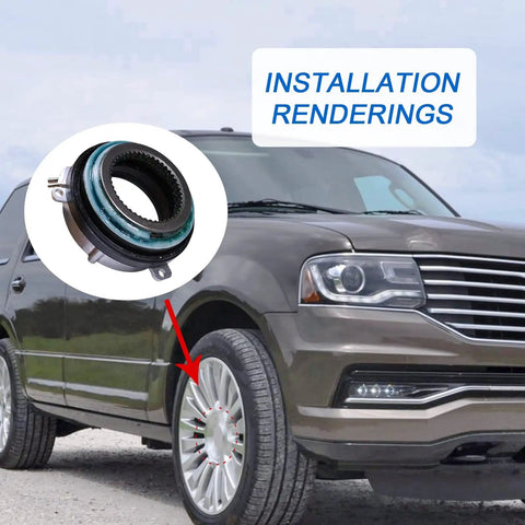 Installation rendering with Two Pack Auto Locking Hub Actuators for 4x4 Trucks and SUVs on a Ford SUV