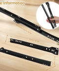 1 Pair Iron Drawer Slides Replacement Rails With Smooth Opening And Closing For DIY Projects, black and stretchable.