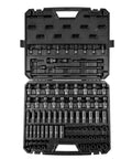 Impact Socket Set 3/8 Inch Drive, 90 PC Beefy CR-MO Steel Kit with organized shallow and deep sockets in open case