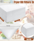 150 Count White Cone Oil Filters 10x10 Inches Pro Grade Grease Filtration Cones for Maple Syrup Making and Kitchen Use