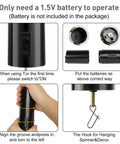 Dope Battery Operated Wind Spinner Motor With Free Stainless Steel Swivel Hook For Outdoor Garden Decor Black Disco Ball Hanging Display Compact 5.5 Inch Length Easy Hang And Spin Battery Not Included, black cylinder with hook