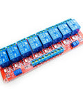 Eight Channel 5V Relay Module With Opto Isolated Architecture And SMD Optocoupler Isolation Supports High And Low Level Trigger Hobbyist Friendly Project Ready Compatible With Arduino Raspberry Pi And Other DIY Projects, red PCB board