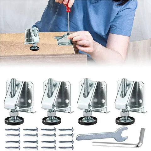 8 Pcs Adjustable Furniture Levelers Rock Solid Heavy Duty Feet For Sofa Table Chair Cabinet Threaded Precision Height Adjustment