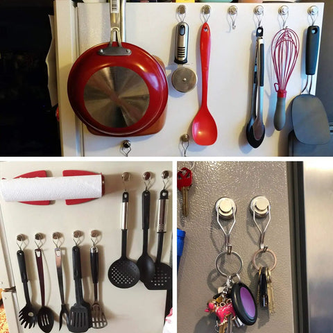 Heavy Duty Magnetic Hooks Rocking Killer Hold And Smooth Swivel Design To Supercharge Your Garage Organization, holding kitchen utensils.