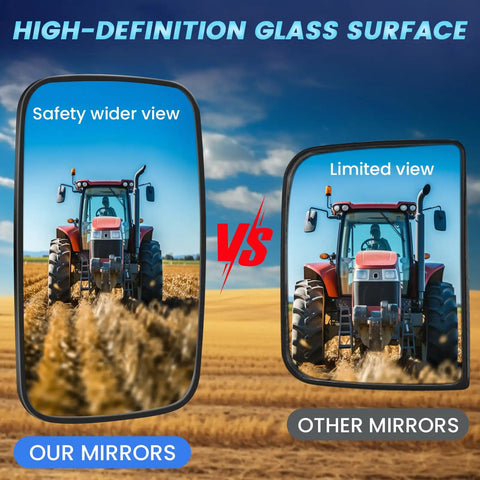 Built Tough Universal Rear View Mirror Kit For Forklifts And Tractors 9 By 5 Point 5 Inch Convex Glass With A Sleek Adjustable Rod And Heavy Duty Pair For Rugged Trucks Plus Golf Carts