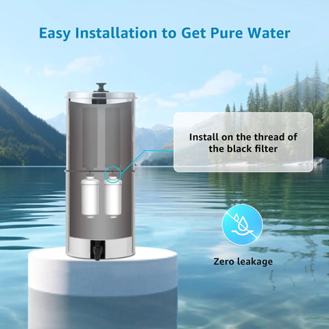 Top Notch Fluoride Filter Replacement for Berkey PF-2 Gravity Water Filter installation diagram