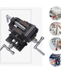 Heavy-Duty X-Y Compound Cross Slide Vise with Precision Scale, durable cast iron structure, ideal for precision metalwork tasks.