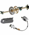 Beefed Up 44 Inch Rear Live Axle Kit With 530 Chain Hydraulic Brake Caliper Wheel Hubs Rotors for Go Karts and ATVs