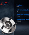 Rear Wheel Bearing And Hub Assembly For 5 Lug Dodge Challenger 2008 2014 Charger 2010 2014 And Chrysler 300 2010 2014