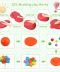 Step-by-step guide to using Polymer Clay Starter Kit With 60 Colors For Kids And Artists to make colorful clay flower and shapes.