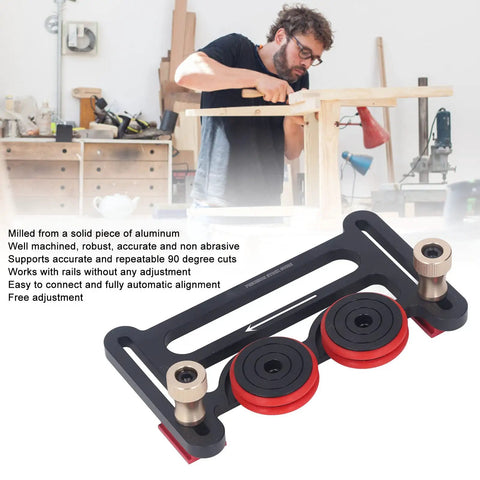 Precision Table Saw Guide Featherboard With Sliding Blocks And Double Wheel Bearing Roller for Router Tables and Band Saws, aluminum material.