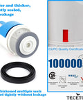 Close-up of 2 Inch Dual Flush Toilet Valve Repair Kit showing seals and certifications for Two Piece Toilets with Top Push Button