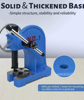 1 Ton Arbor Press With Ratchet Leverage And Handwheel 5.5 Inch Max Height Desktop Punch Press for metalwork on table