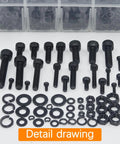 Massive 1780 Pcs Metric Screw Set With M2 M3 M4 M5 Bolts Alloy Steel Black Finish Includes Nuts Washers And Hex Socket Head Cap Screws Kit