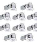 4 Inch Die Cast Swivel Baffle Recessed Lighting Kit Square Trim White 10 Pack Easy Install Push N Click Clips 3.88 Inch Hole Size