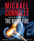 Cover of 'The Night Fire' with match flame and smoke, highlighting gritty LAPD crime thriller with Harry Bosch and Renee Ballard.