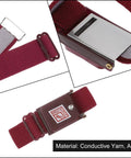 Close-up of maroon red 3 Pack Anti Static Wrist Strap Set, ESD Safe Grounding Bracelet with adjustable strap and metal clasp.