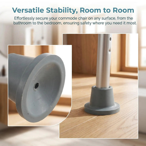 Heavy Duty Rubber Replacement Feet For Bath Chairs And Shower Benches Non Slip Grip 28.5mm Hole Universal Fit on wooden floor