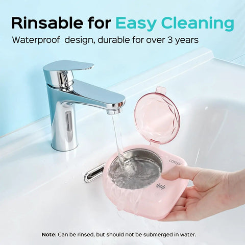 Sonic Retainer Cleaner Machine Pro Rechargeable Portable Design With 50kHz Cleaning For 10x Deeper And Safer Cleaning Compact Tank For Easy At Home Dental Appliance Care Pro Grade Tech Developed With U S Dental Team rinsed under faucet