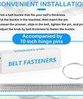 12 Inch Conveyor Belt Fastener Kit With 12 Pieces Of 316 Stainless Steel Clipper Lacing And 70 Inch Hinge Pin Box