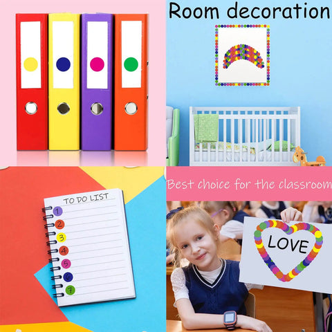 Color Coding Dot Stickers Set 2800 Pack for organizing files, decorating walls, labeling notebooks, classroom use, colorful dots