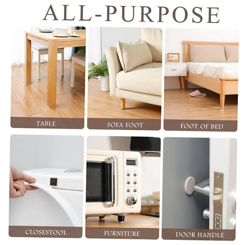 Image showing all-purpose use of Move Heavy Couches Like Butter With These Round Self Adhesive Glide Pads on table, sofa foot, and furniture.