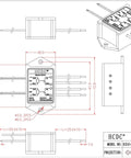Technical drawing of Two Channel SPST NO 10 Amp Power Relay Module DIY Friendly For AC And DC Control 24V Input Selectable 5V 12V Or 24V