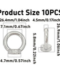 10 Pack Badass M6 Stainless Steel Lifting Eye Nuts, dimensions and size details for heavy duty fastening.