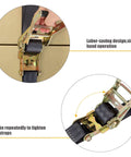 Heavy Duty 2 Inch Ratchet Straps Set, 20 Feet Long With Double J Hooks, 8000 Lbs Break Strength, built to haul rugged cargo