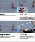 Assembly guide for using 0.45mm Diamond Cutting Wire with hand saw frames in DIY stone carving and lapidary work.