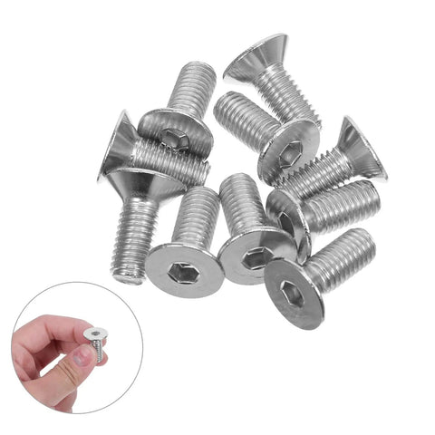 Flat Head Hex Socket Screws Full Thread M8x60mm Stainless Steel 10 Pack For Pro Furniture And Cabinet Assembly, close-up view