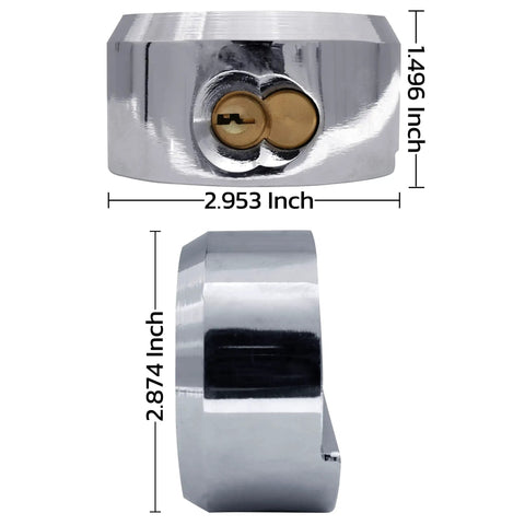 Beefy Heavy Duty Solid Steel Padlock With Hardened Reinforced Shackle For Superior Cut Resistance Hidden Shackle Design Resists Pulling And Prying Chrome Finish Two Seven Eighths Inch Body Model 5373-3