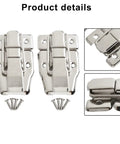 Beefy Iron Cabinet Catch And Latch Set For Suitcases Trunks And Toolboxes Twin Pack With Screws Modern Silver Hardware Secure Lift Off Toggle Clasp