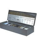 115 Piece Cobalt Drill Bit Set For Metal With M35 Alloy Split Point Heavy Duty Pro Grade Bits in metal storage case.