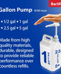 Hella Heavy Duty Gallon Pump Dispenser With 38 400 Thread Fits Most Plastic Or Glass Jugs featuring a durable pump for 1 to 5 gallon containers.