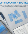 Pro Grade 100 Pack Pre Cleaned Plastic Microscope Slides Clear Blank Slides For Lab Urine Tests And Science Education Specimen Analysis 2.95 By 0.98 By 0.04 Inches Optical Clarity For Precise Observations, clear slides on lab desk