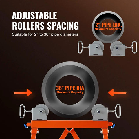 Heavy Hitter Pipe Stand With Roller Head Handles Two To Thirty Six Inch Tubing Tough As Nails Up To 2500 Pounds Beefy Forty Five Steel Build Rock Solid Triangular Base For Welding And Metal Repair Tasks