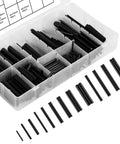 Pro Grade 450 Piece Stainless Steel Roll Pin Assortment Set With Slotted Hollow Spring Pins and Storage Case displayed