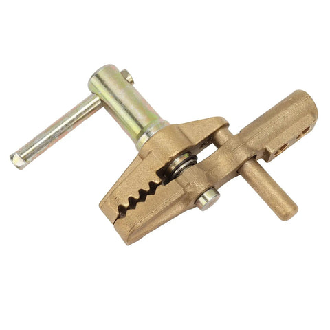 Jelquix 800A Brass Ground Clamp With Heavy Rubber Sleeve For Argon Arc And Submerged Welding, featuring jaws and handle.