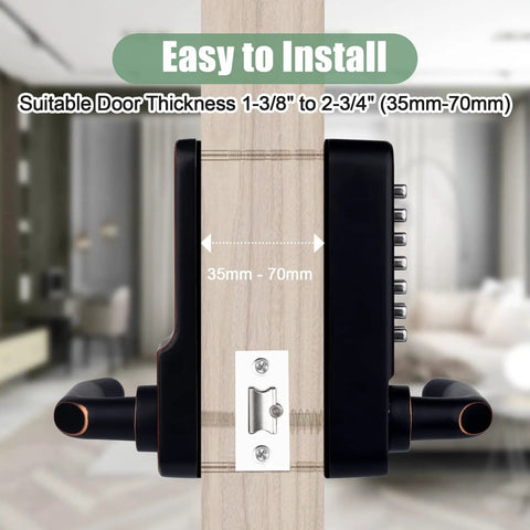 Mechanical Combination Door Lock With Keypad No Batteries No Wiring 100 Percent Mechanical Keyless Access Dual Tone Black And Gold Finish Durable Lock For Easy Home Or Office Security