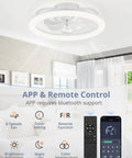 20 Inch Low Profile Breezy Ceiling Fan With Lights And Remote Dimmable LED Light 3000K To 6000K 6 Speed Reversible Motor
