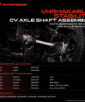 Tough Front CV Axle Shaft Assembly With Heavy Duty Thermoplastic Boots Delivers Dang Smooth Power Transfer for Toyota vehicles.