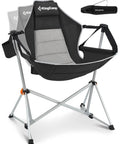 Heavy Duty 400Lb Portable Hammock Camping Chair With Adjustable Recline, Oversized Folding Rocking Seat, Aluminum Alloy Frame, Black