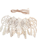 DIY Dream Catcher Kit With 50 Unfinished Wood Ornaments For Dope Boho Wall Hangings Make Your Own Rustic Dream Catchers For Bedroom Or Dorm Decor Easy Craft Supplies For Creative Home Decor Projects; set of 5 wood dream catcher ornaments with twine