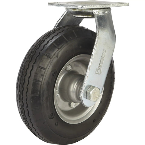 Badass 8 Inch Swivel Caster Wheel With Flat Free Rubber Foam Core And Deep Sawtooth Tread Built Tough For Heavy Utility Gear Rolling Smooth Up To 250 Lb Capacity
