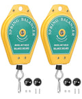Heavy Duty Spring Balancer Set Two Pack 6.6 to 11 Lb Range Retractable Tool Fixture Holder yellow casing