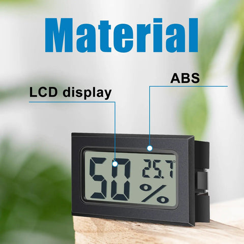 24 Pack Mini Digital Hygrometer Thermometer Indoor Humidity Monitor Temperature Humidity Gauge With Fahrenheit Readout For Greenhouse Garden Cellar Closet Easy At A Glance And Real Time Environmental Tracking, black ABS LCD display